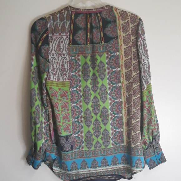 COPY - COPY - Liz Claiborne small spring paisley blouse - Picture 4 of 7